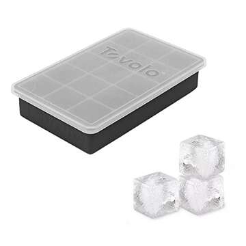 Tovolo Perfect Cube Silicone Ice Mold Freezer Tray with Lid for Whiskey, Bourbon & Liquor Antioxidan...