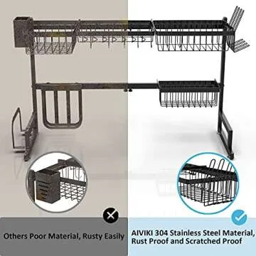 Over The Sink Dish Drying Rack Adjustable Space Saver