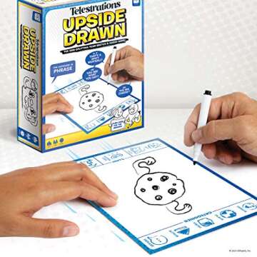USAOPOLY Telestrations Upside Drawn | Family Board Game & Group Game | Partner Up & Draw Upside Down | Team Game from The Makers of Telestrations | Draw & Guess to Clues