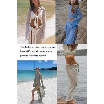 LANNEW Crochet Bathing Suit Cover Up Set for Women