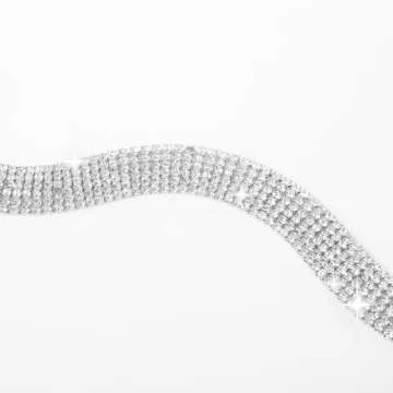 GRACE KARIN Rhinestone Belt for Women - Sparkly Diamond Metal Waist Belt for Party and Cocktail
