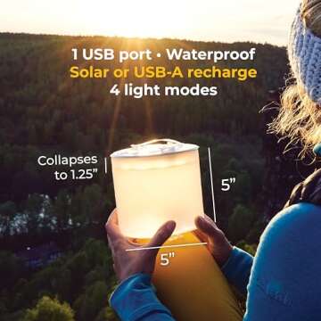 MPOWERD Luci Pro Lux: Solar Inflatable Light + Mobile Charger, Clear, 5 x 4.25"