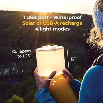 MPOWERD Luci Pro Lux: Solar Inflatable Light + Mobile Charger, Clear, 5 x 4.25"
