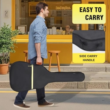 PPOPPO 40/41/42 Inch Acoustic & Classical Guitar Dust Cover Gig Bag, 600D Waterproof Nylon Fabric, Soft Guitar Backpack Case with Large Front Pocket & Adjustable Strap, Lightweight Foldable for Travel