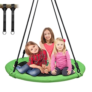 Trekassy 700lb 40 Inch Saucer Tree Swing for Kids Adults Outdoor 900D Oxford Waterproof with 2pcs Tr...