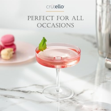 Crutello Pink Coupe Glasses Set for Elegant Celebrations