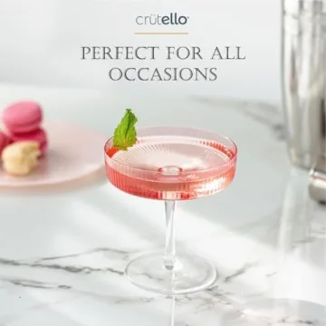 Crutello Pink Coupe Glasses Set for Elegant Celebrations
