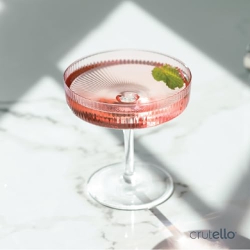 Crutello Pink Coupe Glasses Set for Elegant Celebrations