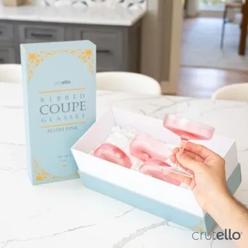 Crutello Pink Coupe Glasses Set for Elegant Celebrations
