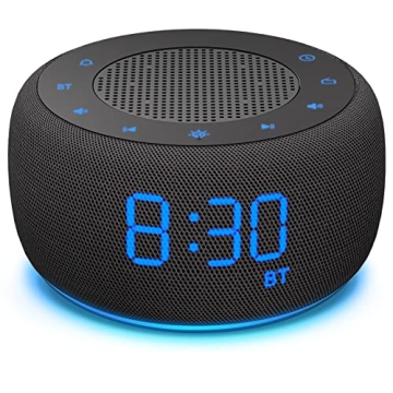 BUFFBEE Bluetooth Speaker Alarm Clock with FM Radio - High Fidelity Sound, Full Range Dimmer