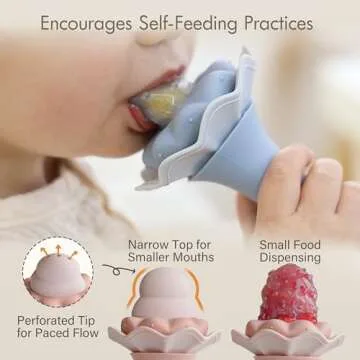Moonkie Baby Fruit Feeder with Freezer Tray | BPA Free Silicone Infant Food Feeder | Two Sizes Pouch...