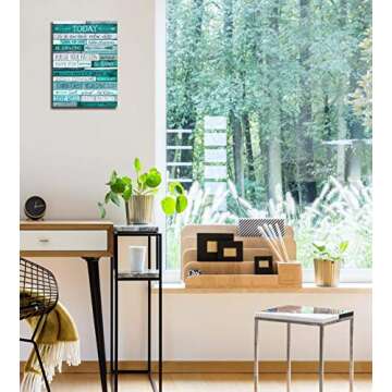 Aburaeart Inspirational Wall Art - 12x16 Teal Decor with Quotes