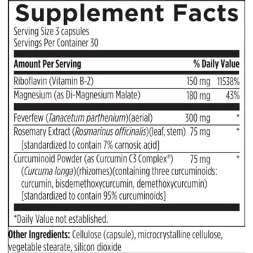 Migranol Feverfew Supplement for Migraine Relief and Wellness
