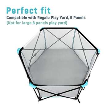 Minnebaby Hexagon Playpen Mat Compatible with hiccapop Portable Playpen & Regalo Play Yard, Self Inf...