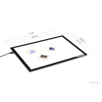 Photomyne A4 Slide Viewer | Light Pad Backlight | Negative Viewer | Film Negatives & Old Slides Scanning Light Box | Hands-Free Ultra-Thin Ultimate Brightness (Includes USB Adapter) - Black