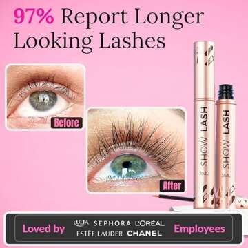 LeVaye Cosmetics Show Lash Eyelash Serum for Longer, Thicker, Gorgeous Looking Lashes, Cruelty Free ...