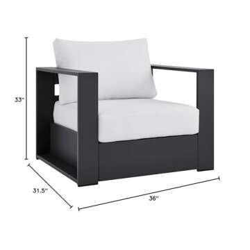 Modway Tahoe Outdoor Aluminum Armchair - Gray White Style