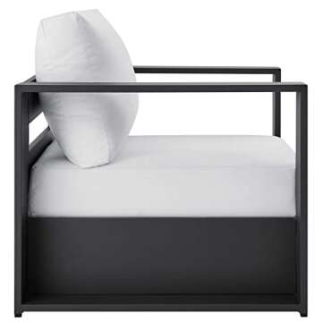 Modway Tahoe Outdoor Aluminum Armchair - Gray White Style