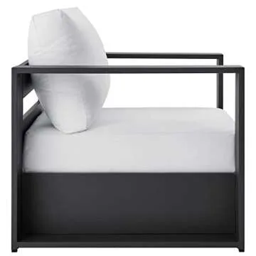 Modway Tahoe Outdoor Aluminum Armchair - Gray White Style