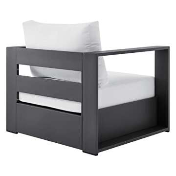 Modway Tahoe Outdoor Aluminum Armchair - Gray White Style