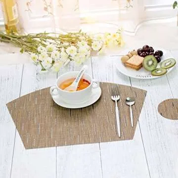 SHACOS Round Table Placemats - Set of 4 Stylish Decor