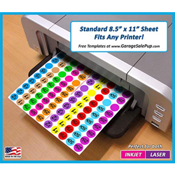 Customizable Garage Sale Sticker Sheets for Easy Organization
