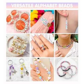 Dowsabel 1400 Pcs Letter Beads, 4x7mm Round Alphabet Beads for Bracelets in 28 Grid Box for Jewelry Making Friendship Bracelet Kit with 1 Roll Crystal String, Gift for Girls Ages 6-13
