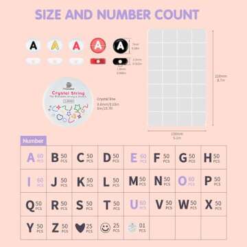 Dowsabel 1400 Pcs Letter Beads, 4x7mm Round Alphabet Beads for Bracelets in 28 Grid Box for Jewelry Making Friendship Bracelet Kit with 1 Roll Crystal String, Gift for Girls Ages 6-13