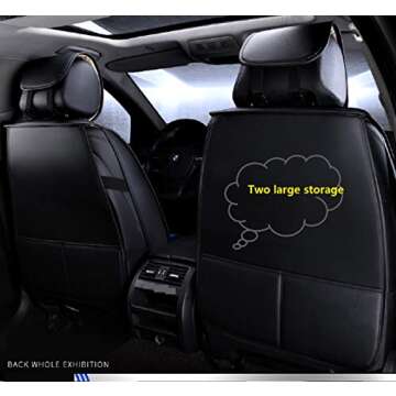 Youth Fashion Leather Car Seat Cover Five-seat Universal Fit (Black-Red)