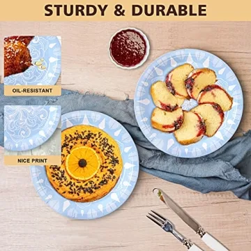 Tyzarglef 60 Count Colored Paper Plates for Parties