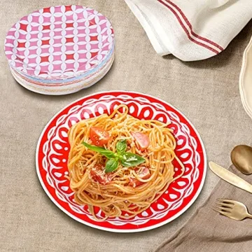 Tyzarglef 60 Count Colored Paper Plates for Parties