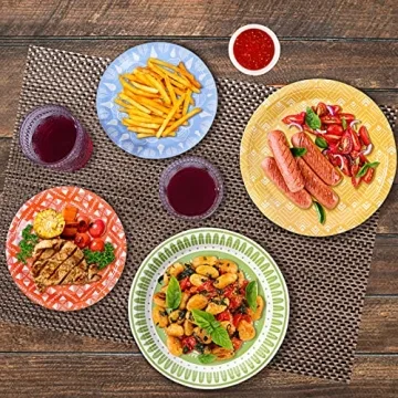 Tyzarglef 60 Count Colored Paper Plates for Parties