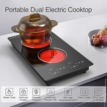 VBGK 12 Inch Electric Cooktop with 2 Burners