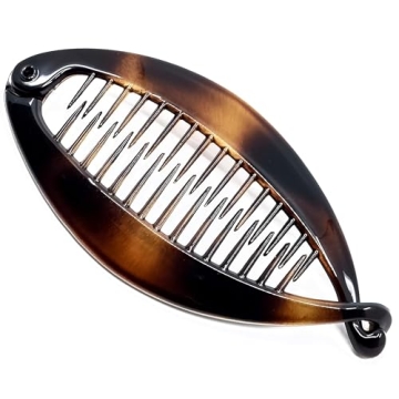 Camila Paris CP4 French Large Banana Clip Hair Comb, Flexible Banana Clips Hair for Thick Hair Ponyt...