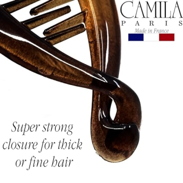 Camila Paris CP4 French Large Banana Clip Hair Comb, Flexible Banana Clips Hair for Thick Hair Ponytail Holder Interlocking Banana Hair Clips Styling Classic Hair Banana Clips for Women Made in France