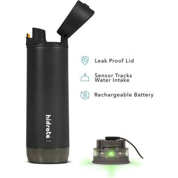 Smart Water Bottle - Track Intake & Glow Reminder