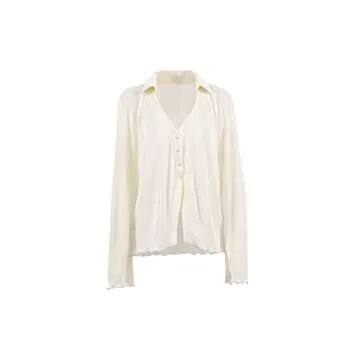 LYANER Women's Versatile Deep V Neck Blouse in Beige