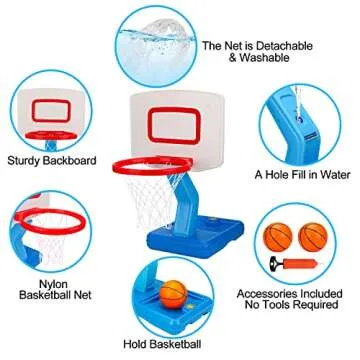 Toddler Basketball Hoop Indoor Mini Adjustable Basketball Goal with Ball Pump for Boys Girls Outdoor Toys for Backyard Game Outside Basketball Toy for Kids Age 2-4 3-5 6 7 4-8 Christmas Birthday Gifts