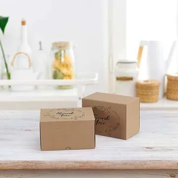 HORLIMER 7x5x4 inches Shipping Boxes Set of 50, Brown Corrugated Cardboard Box Literature Mailer