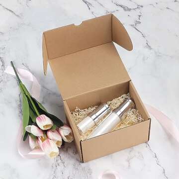 HORLIMER 7x5x4 inches Shipping Boxes Set of 50, Brown Corrugated Cardboard Box Literature Mailer