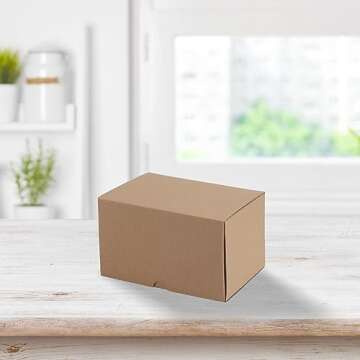 HORLIMER 7x5x4 inches Shipping Boxes Set of 50, Brown Corrugated Cardboard Box Literature Mailer
