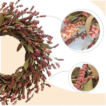 TEMPUS 20" Fall Wreath | Artificial Burgundy Home Decor