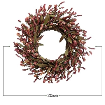 TEMPUS 20" Fall Wreath | Artificial Burgundy Home Decor
