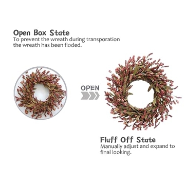 TEMPUS 20" Fall Wreath | Artificial Burgundy Home Decor