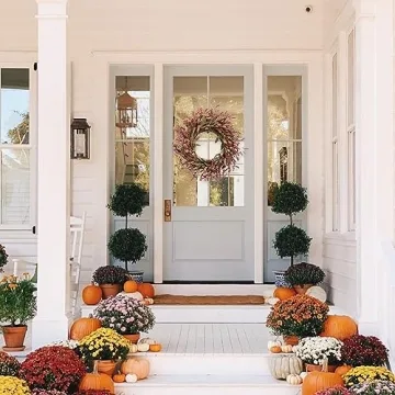 TEMPUS 20" Fall Wreath | Artificial Burgundy Home Decor