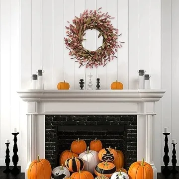 TEMPUS 20" Fall Wreath | Artificial Burgundy Home Decor