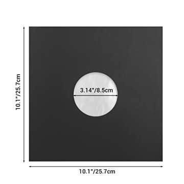 Facmogu 20PCS 10in Black Paper & Plastic Poly-Lined Record Inner Sleeves, 110gsm LP Record Parper Co...