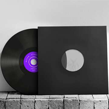 Facmogu 20PCS 10in Black Paper & Plastic Poly-Lined Record Inner Sleeves, 110gsm LP Record Parper Covers Phonograph Record Storage Sleeves, Vinyl Record Sleeve Protectors, Acid Free Paper Album Covers
