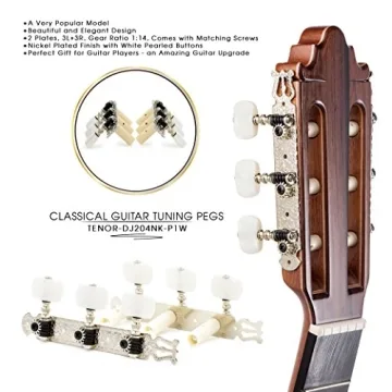 DJ204NK-P1W TENOR Classical Guitar Tuners – Durable, Elegant Tuning Keys with Nickel Finish