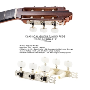 TENOR Classical Guitar Tuners with Nickel Plated Finish and Pearl Buttons